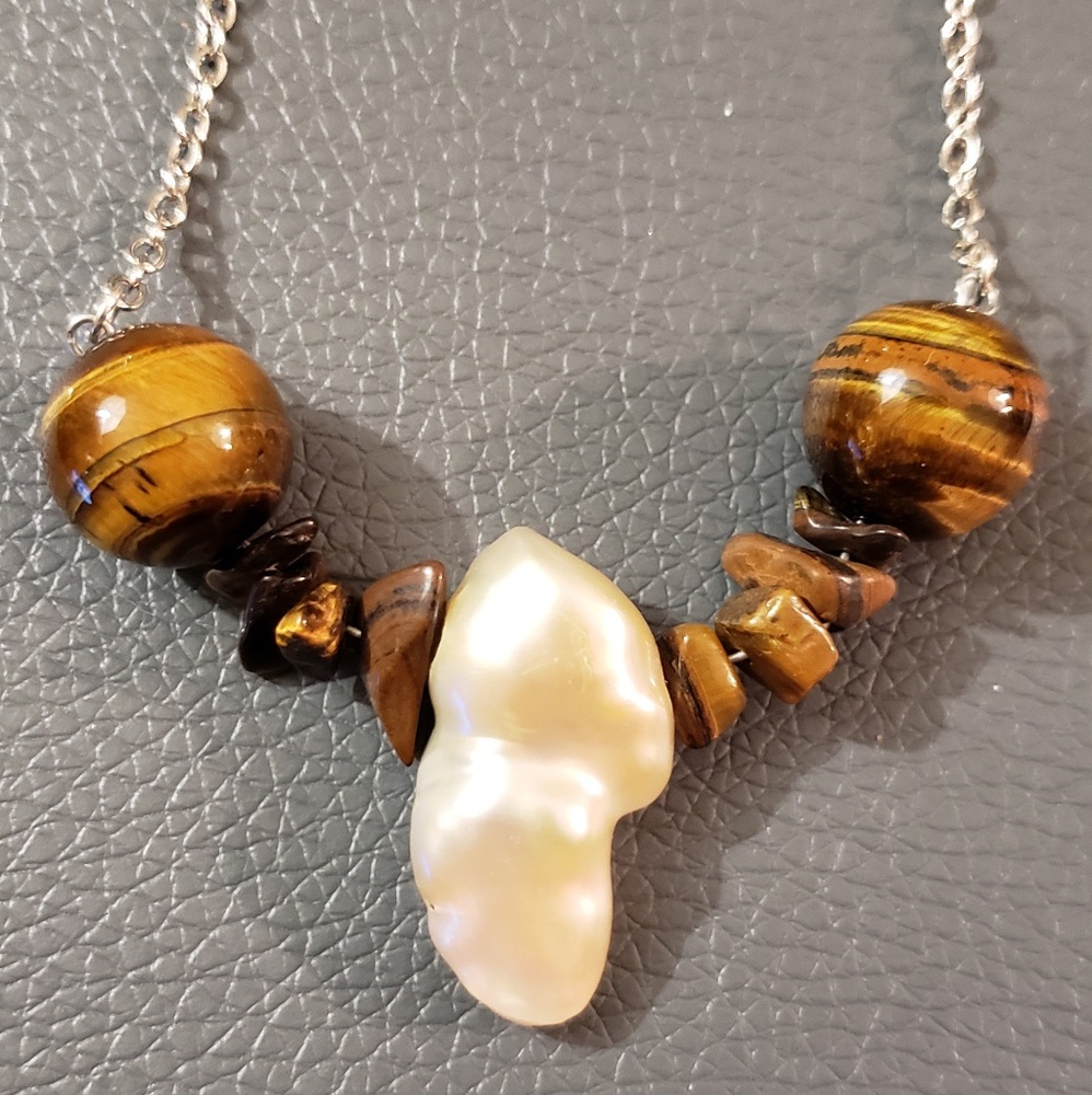 Fireball/Tigers eye necklace